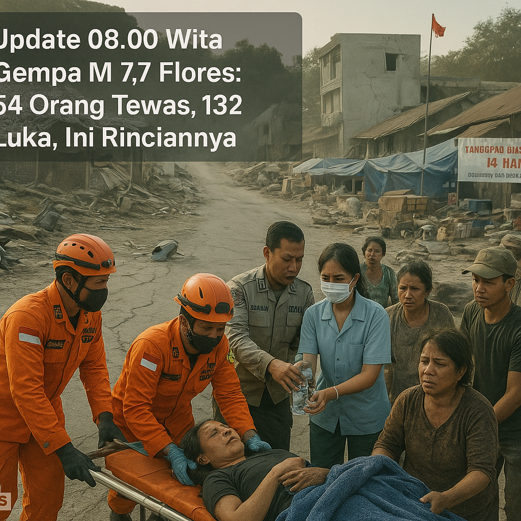 Update 08.00 Wita Gempa M 7,7 Flores: 54 Orang Tewas, 132 Luka, Ini Rinciannya