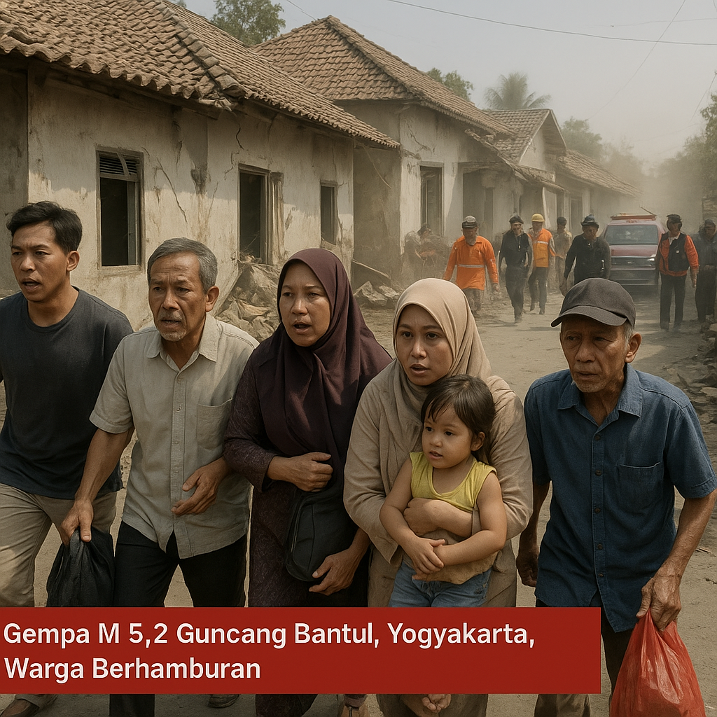 Gempa M 5,2 Guncang Bantul, Yogyakarta, Warga Berhamburan