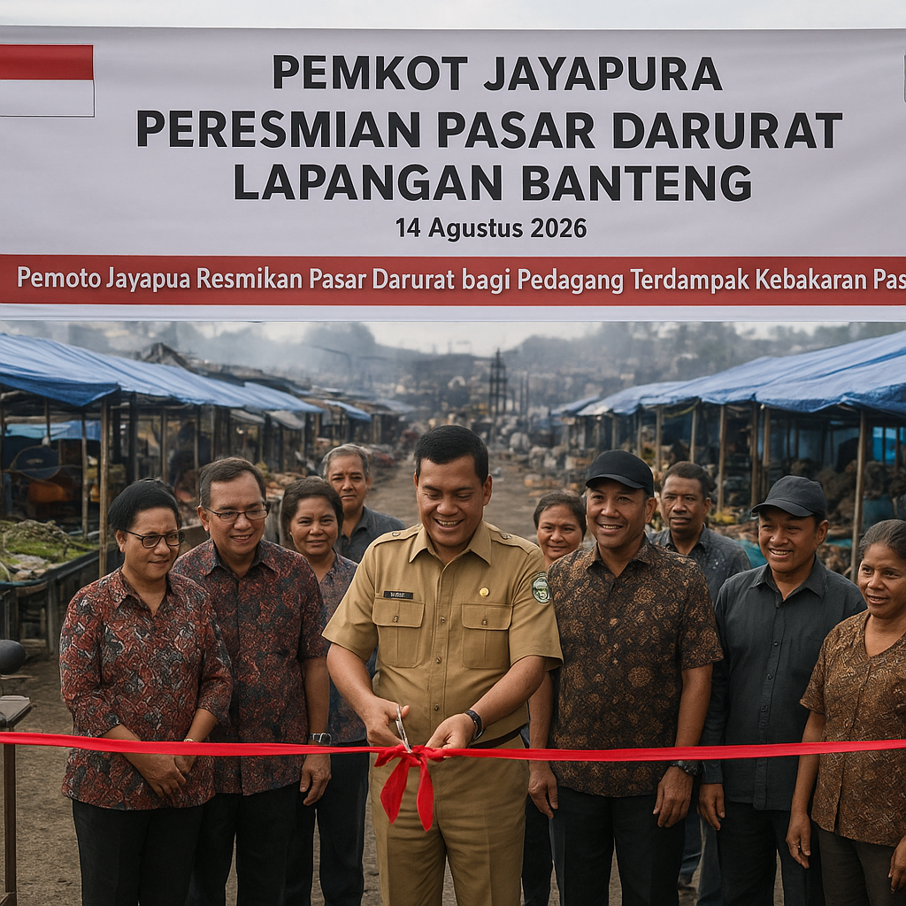 Pemkot Jayapura Resmikan Pasar Darurat bagi Pedagang Terdampak Kebakaran Pasar Yotefa