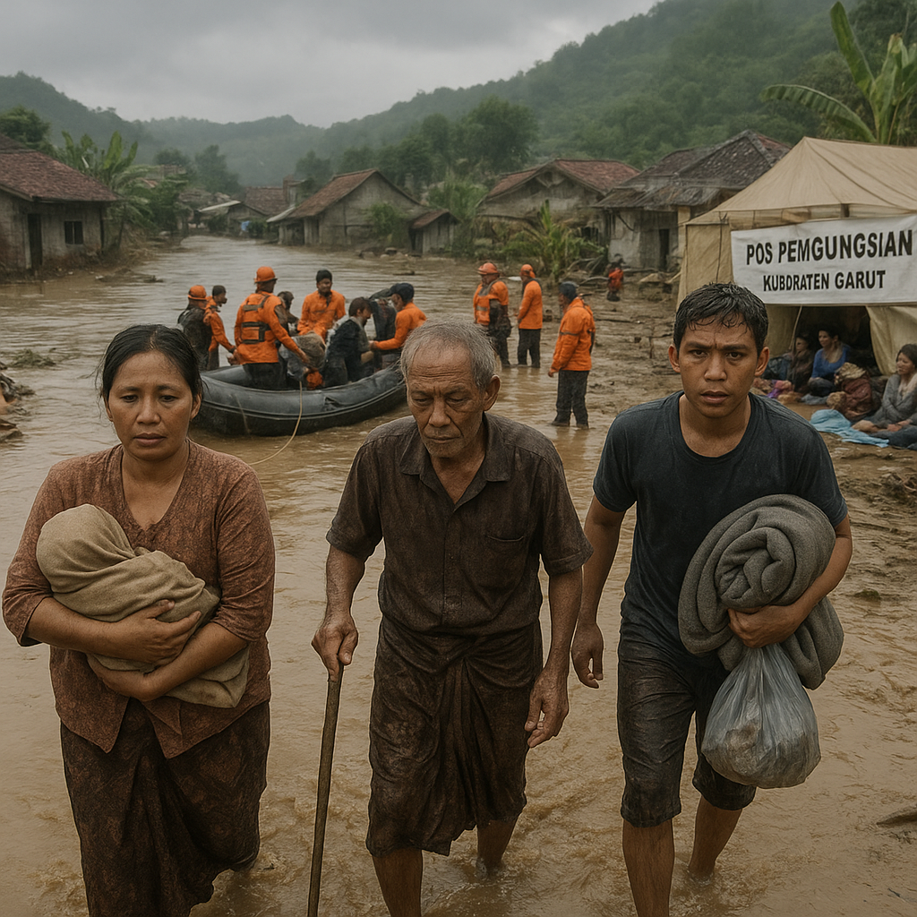 Banjir Bandang Terjang Dua Kecamatan di Kabupaten Garut, Ribuan Warga Mengungsi