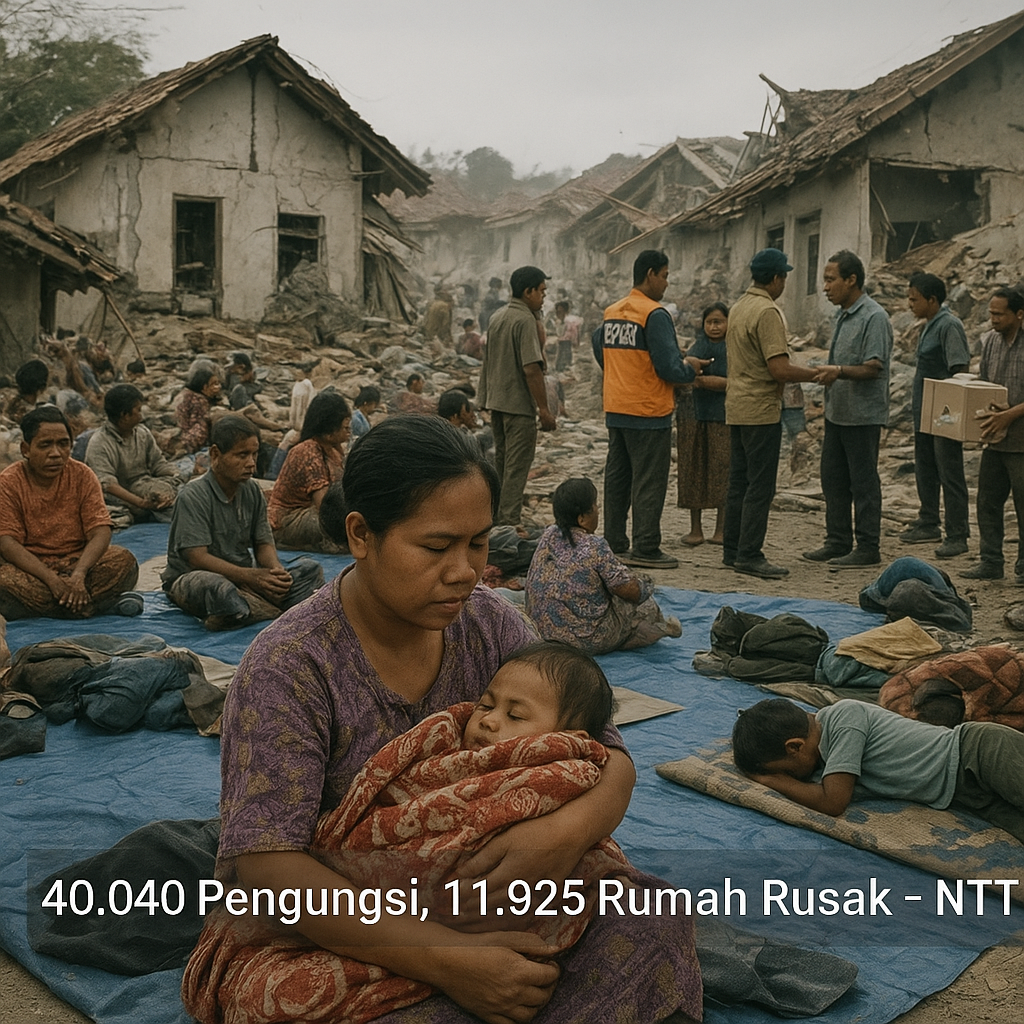 40.040 Orang Mengungsi Imbas Gempa NTT, Rumah Rusak Capai 11.925 Unit