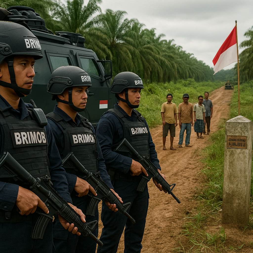 Polri Kerahkan Brimob ke perbatasan RI-Malaysia di Kalbar Antisipasi Konflik Lahan
