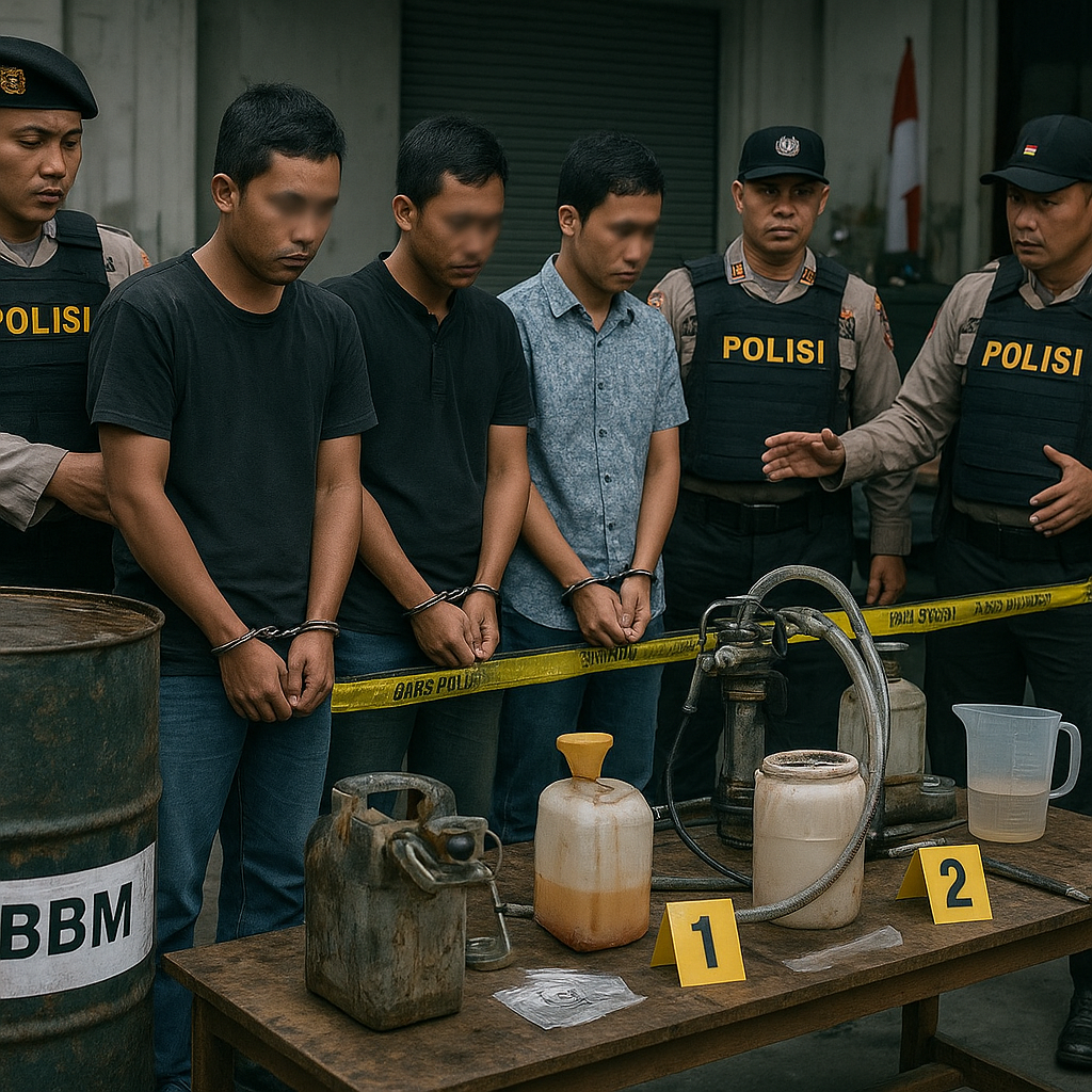 Polda Jabar Ungkap Modus Pengoplosan BBM di Bekasi, 4 Tersangka Diamankan