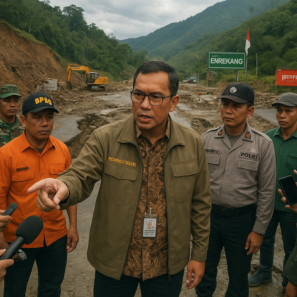 Pj Gubernur Sulsel Instruksikan Percepatan Rehabilitasi Pasca Banjir Bandang di Enrekang