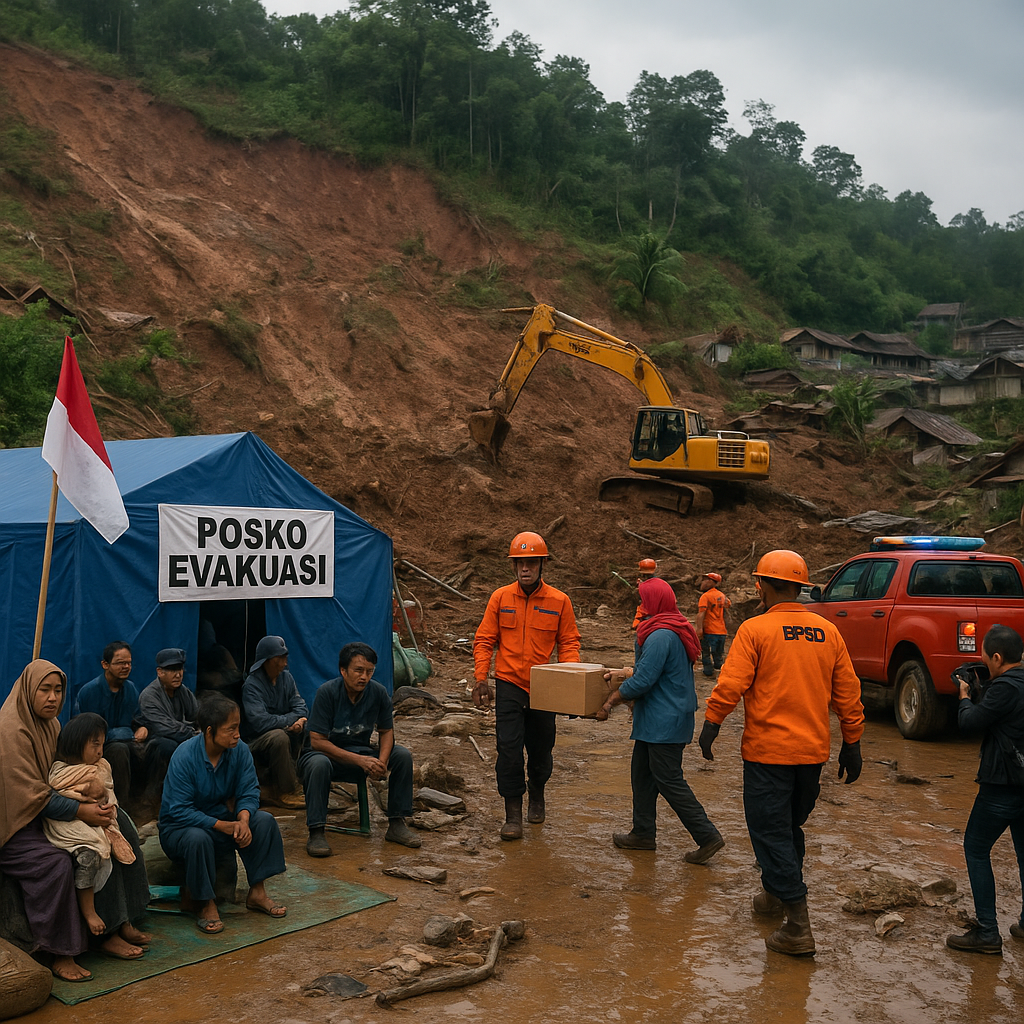Longsor di Cianjur Akibat Hujan Deras, 250 Warga Mengungsi
