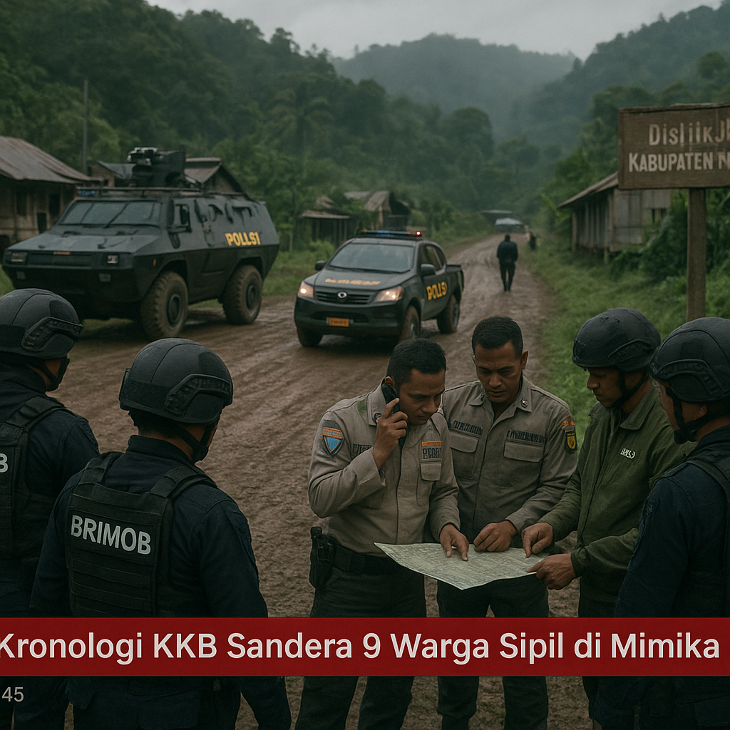 Kronologi KKB Sandera 9 Warga Sipil di Mimika