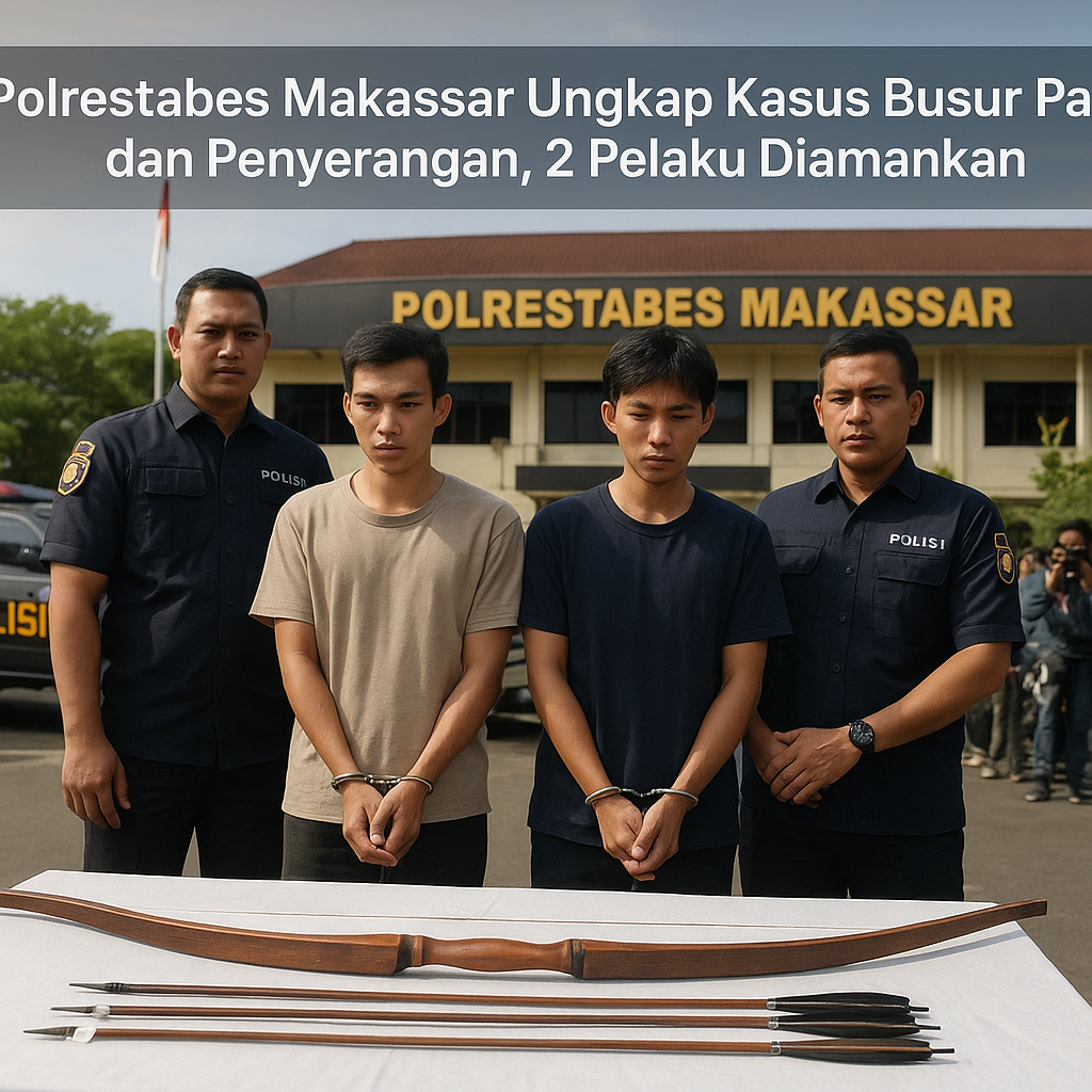 Polrestabes Makassar Ungkap Kasus Busur Panah dan Penyerangan, 2 Pelaku Diamankan