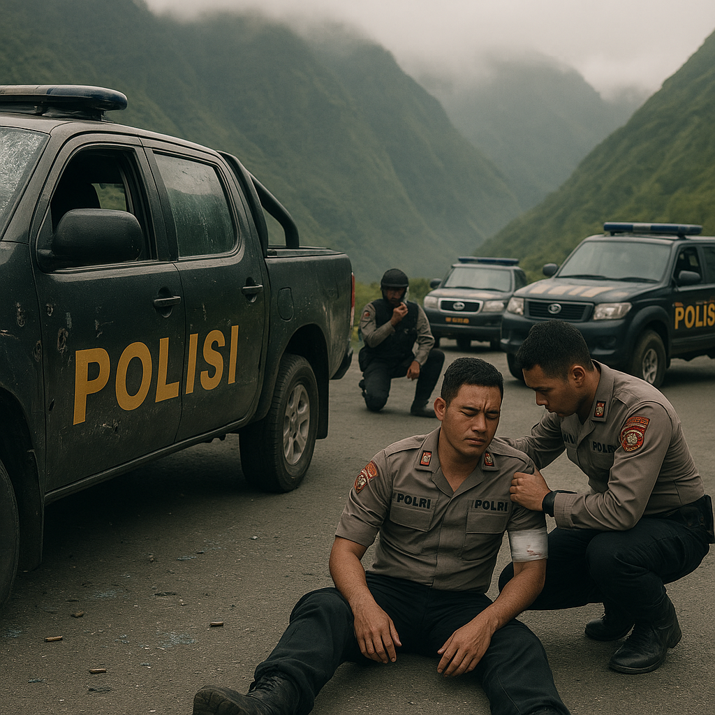Mobil Rombongan Polisi Ditembaki KKB di Tolikara, 1 Anggota Terluka