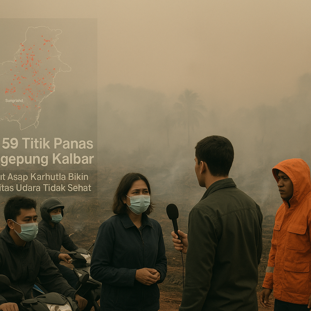 3.759 Titik Panas Mengepung Kalbar, Kabut Asap Karhutla Bikin Kualitas Udara Tidak Sehat