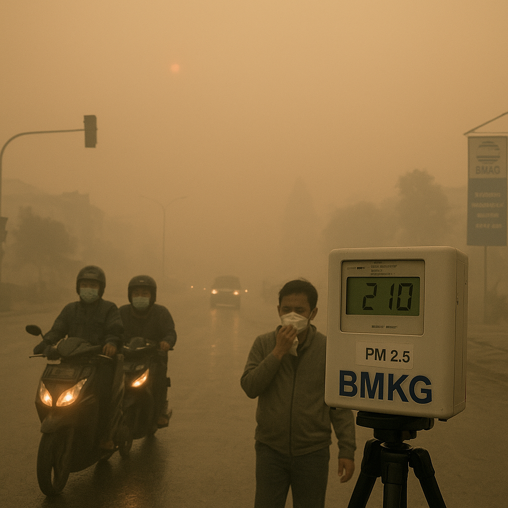 BMKG: Jarak Pandang di Palangka Raya Turun Drastis Akibat Kabut Asap Karhutla