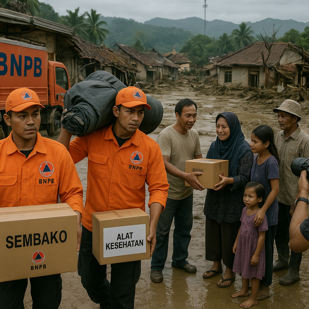 BNPB Kirim Bantuan Logistik Darurat untuk Korban Banjir Bandang di Sukabumi