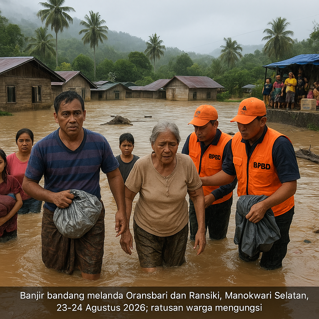Banjir Bandang Terjang Dua Kecamatan di Kabupaten Manokwari Selatan, Ratusan Warga Mengungsi