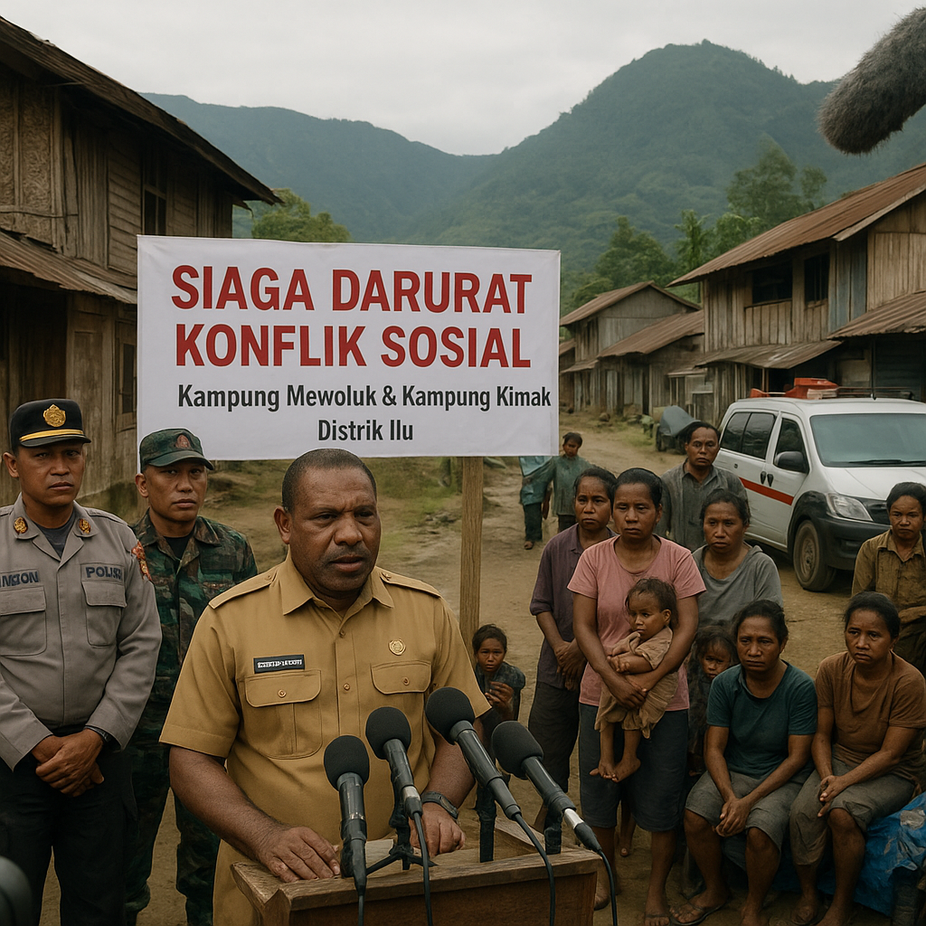 Pj Bupati Puncak Jaya Tetapkan Status Siaga Darurat Konflik Sosial Pasca Bentrok Antar Kampung