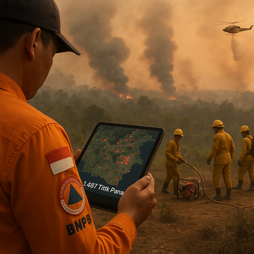 BNPB Deteksi 1.487 Titik Panas Potensi Karhutla di Pulau Kalimantan