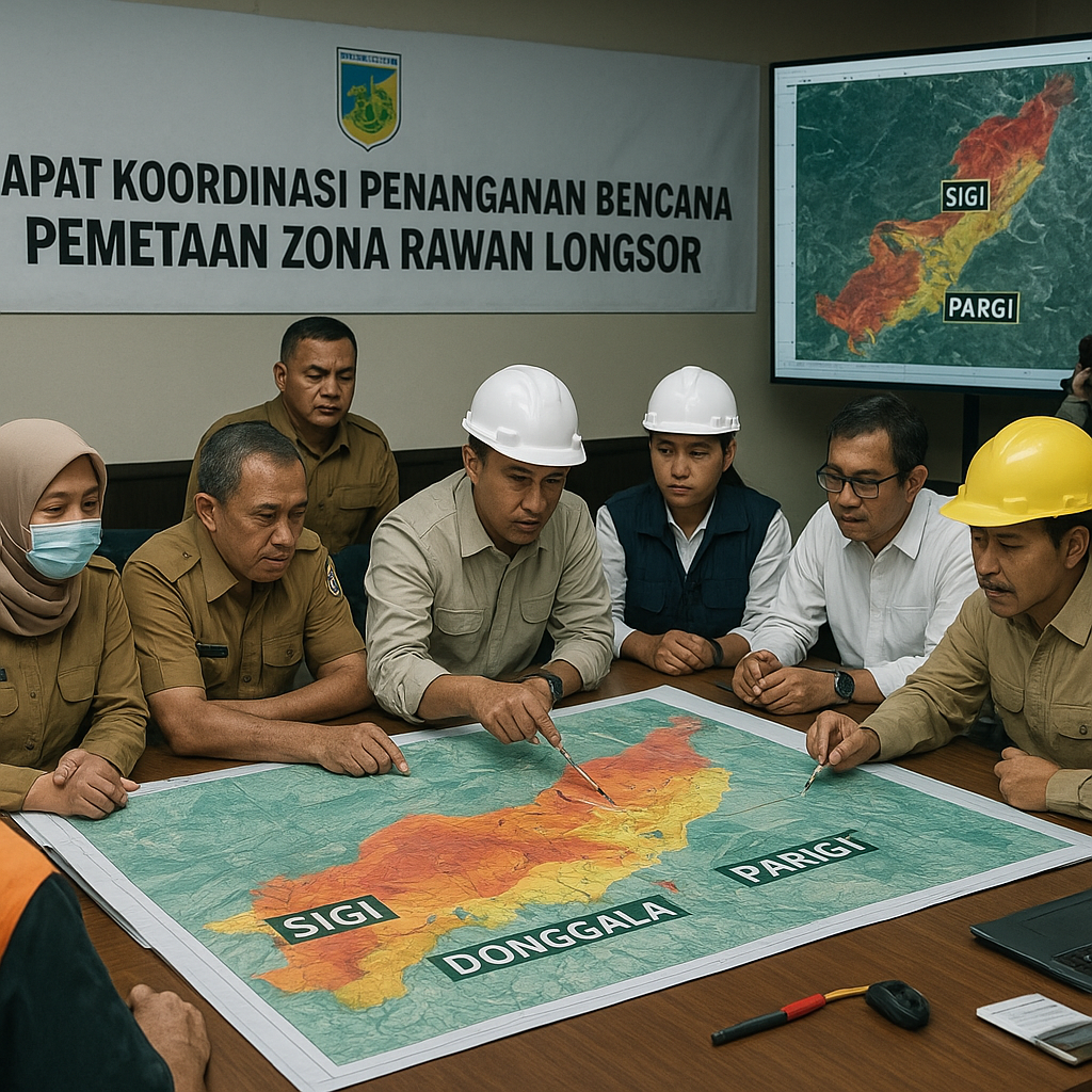 Rapat Koordinasi Penanganan Bencana di Sulteng Fokus pada Pemetaan Zona Rawan Longsor Pasca-Gempa