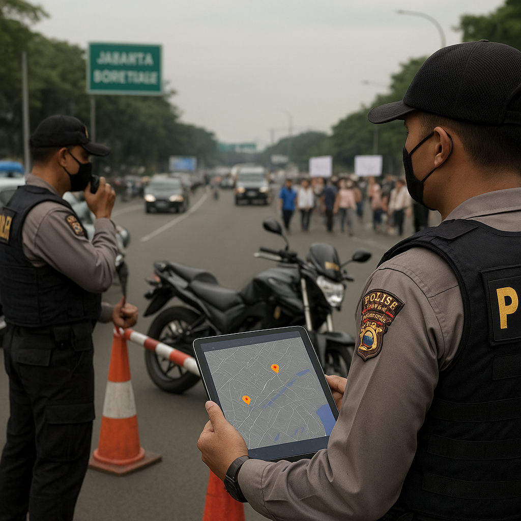 Polda Metro Jaya Perketat Pengamanan di Wilayah Perbatasan DKI-Bodetabek Antisipasi Gelombang Demo