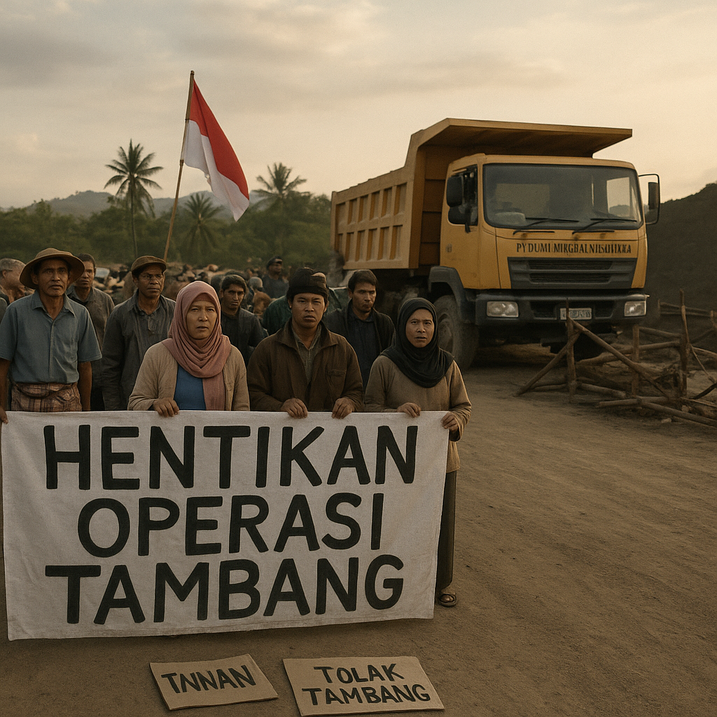 Konflik Lahan di Banyuwangi Memanas, Warga Desa Blimbingsari Blokir Akses Perusahaan Tambang