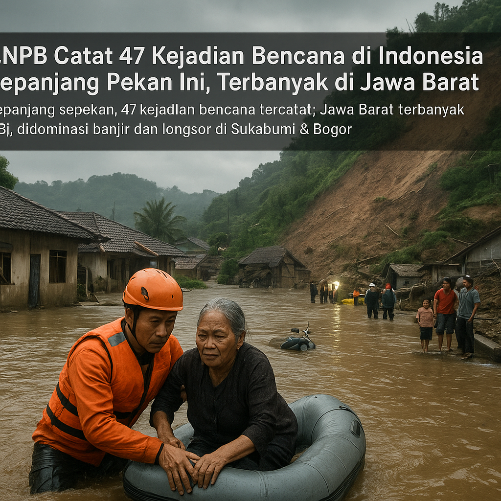 BNPB Catat 47 Kejadian Bencana di Indonesia Sepanjang Pekan Ini, Terbanyak di Jawa Barat