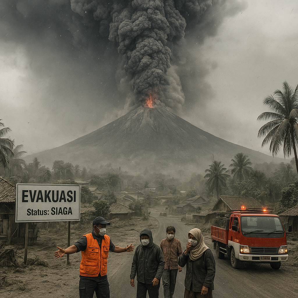 Gunung Semeru Erupsi: Status Siaga, 5 Desa Terdampak Hujan Abu