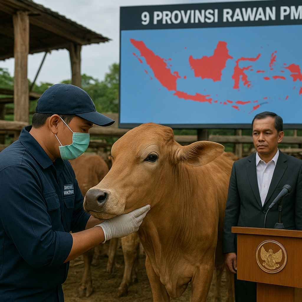Pemerintah Tetapkan 9 Provinsi Daerah Rawan Penyakit Mulut dan Kuku untuk Sapi