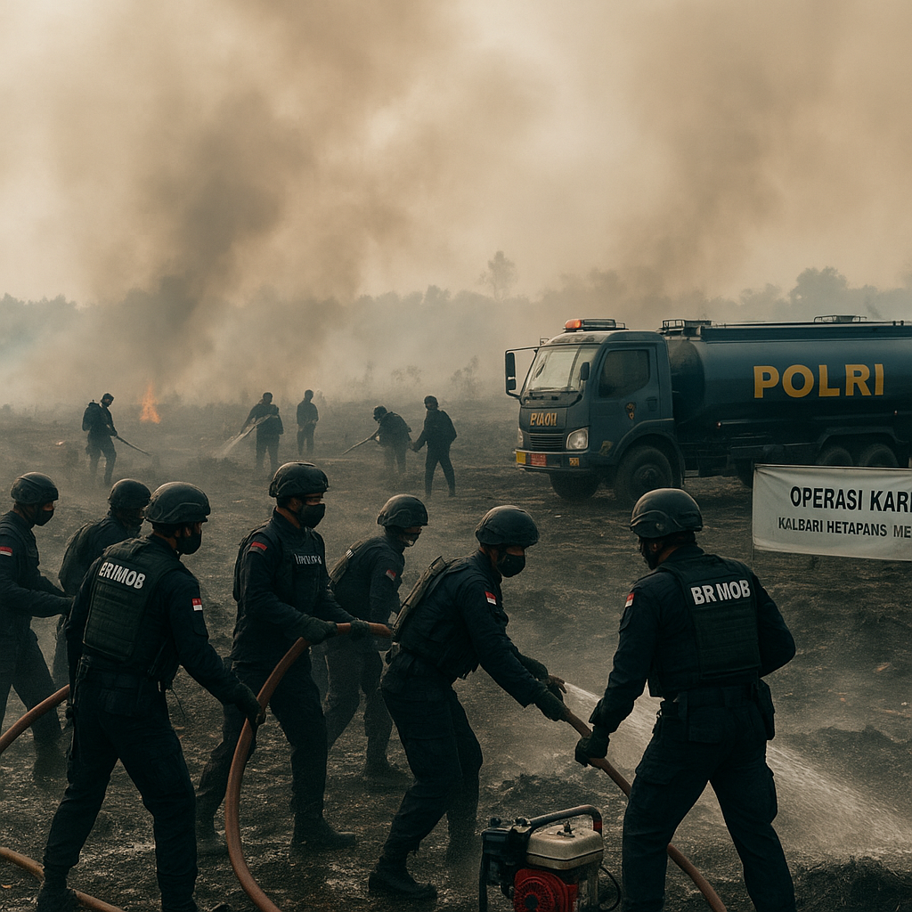 300 Personel Brimob Dikerahkan ke Kalbar Perkuat Pemadaman Karhutla di Lahan Gambut