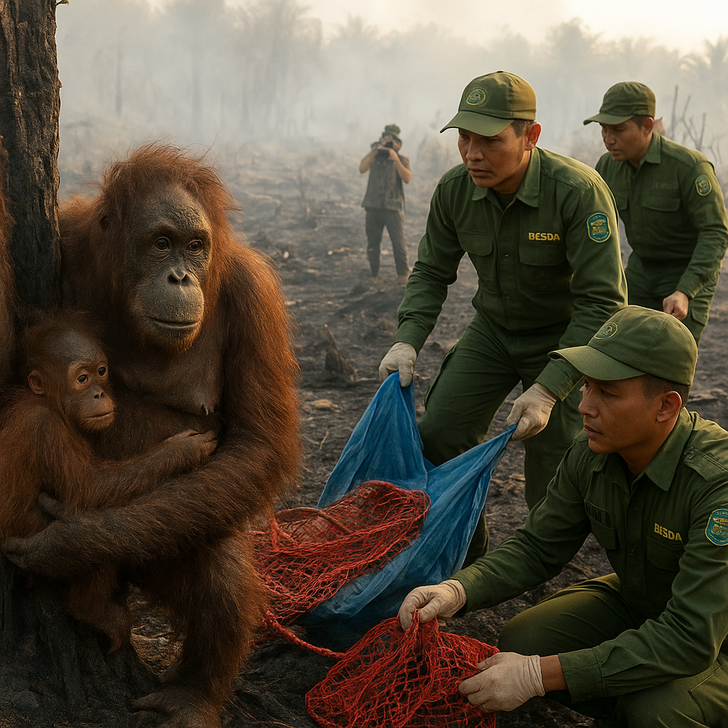 3 Orangutan Terjebak Akibat Habitat Terbakar di Ketapang, Proses Evakuasi Selama 8 Jam