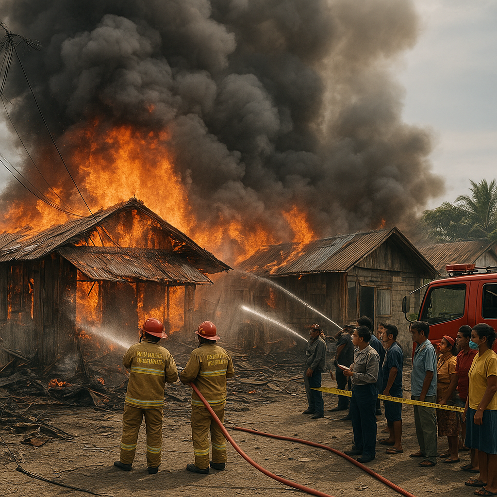 Tiga Rumah Warga di Merauke Terbakar Diduga Akibat Korsleting Tiang Listrik