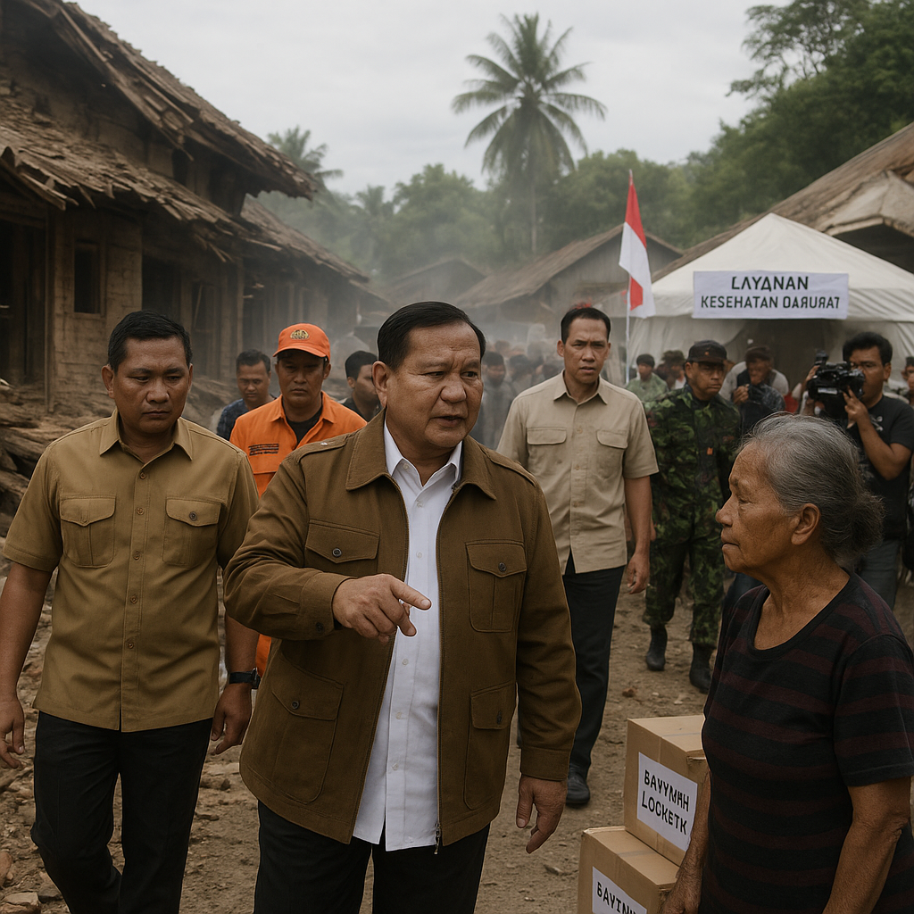 Presiden Prabowo Tinjau Langsung Dampak Gempa di Kabupaten Nagekeo, NTT