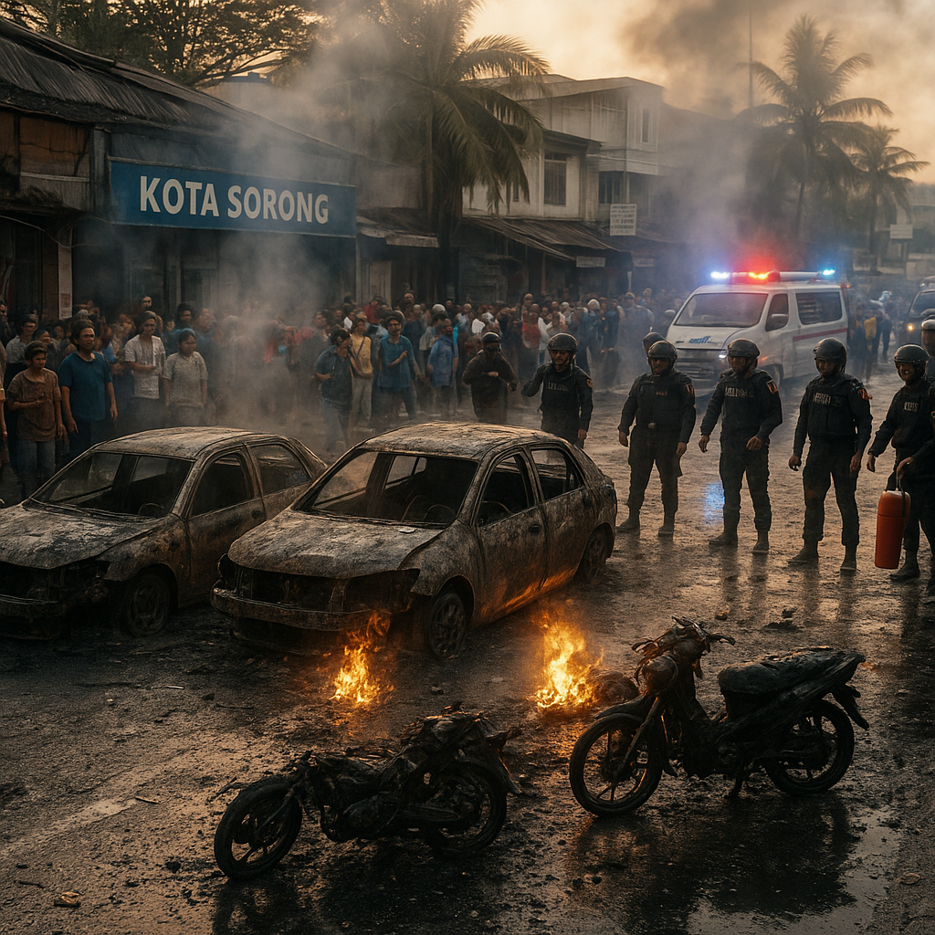 Amuk Massa di Kota Sorong Usai Tewasnya Pemuda dalam Tawuran, 5 Kendaraan Dibakar