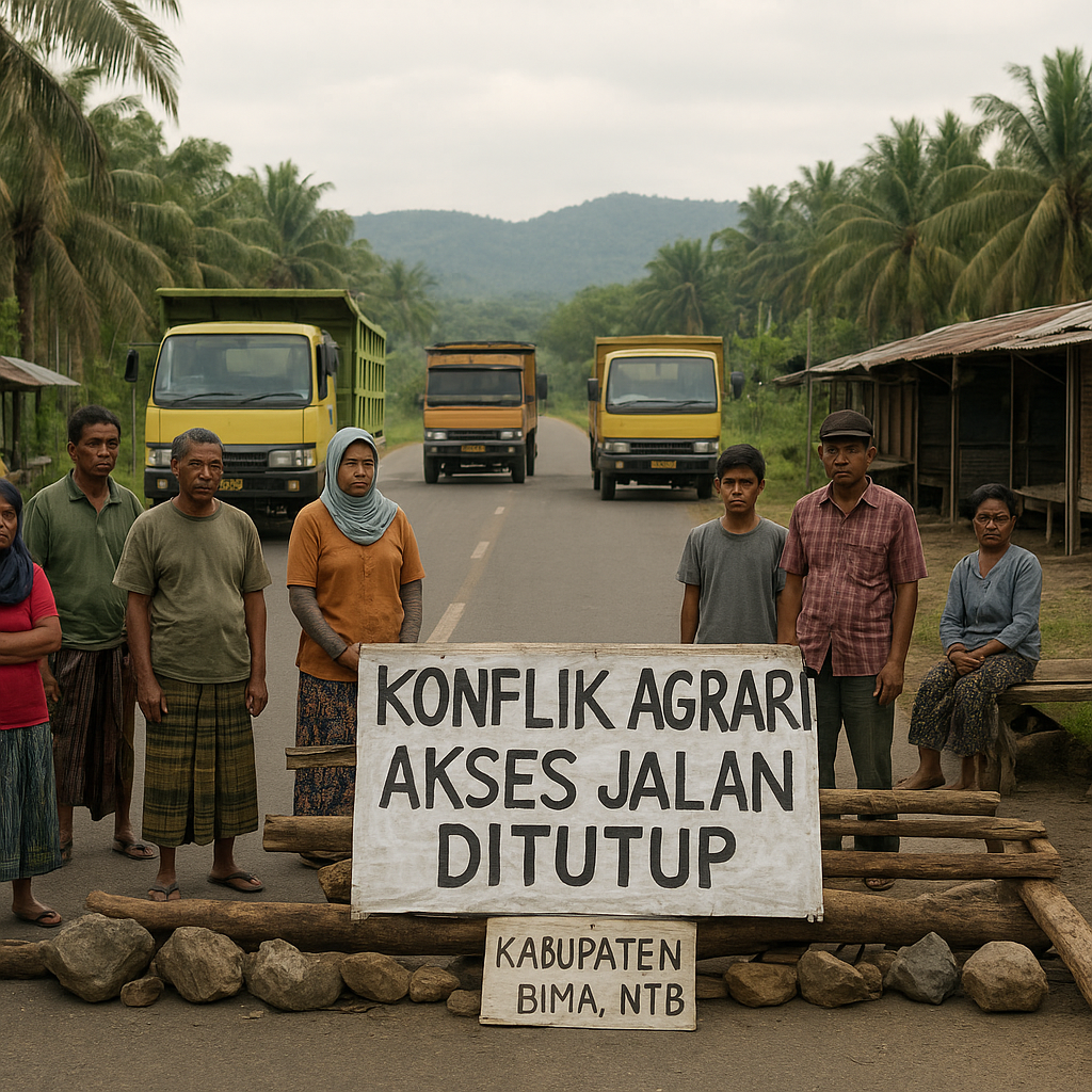 Konflik Agraria Picu Penutupan Akses Jalan di Kabupaten Bima, Aktivitas Ekonomi Terganggu