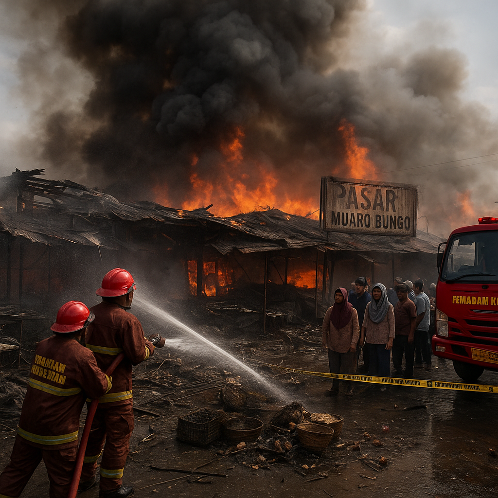 Kebakaran hebat hanguskan Pasar Muaro Bungo Jambi