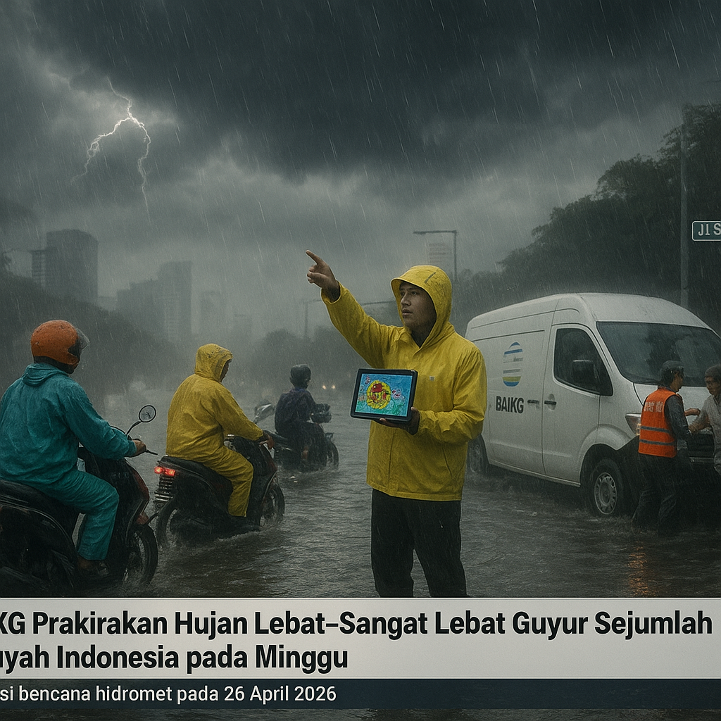 BMKG Prakirakan Hujan Lebat-Sangat Lebat Guyur Sejumlah Wilayah Indonesia pada Minggu