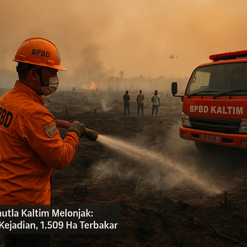 Karhutla Kaltim Melonjak: 517 Kejadian dan 1.509 Hektare Lahan Terbakar