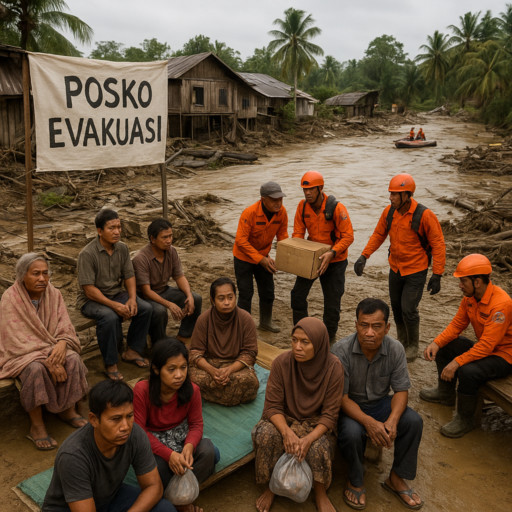 Banjir Bandang Terjang Kabupaten Hulu Sungai Tengah, 3.000 Warga Mengungsi