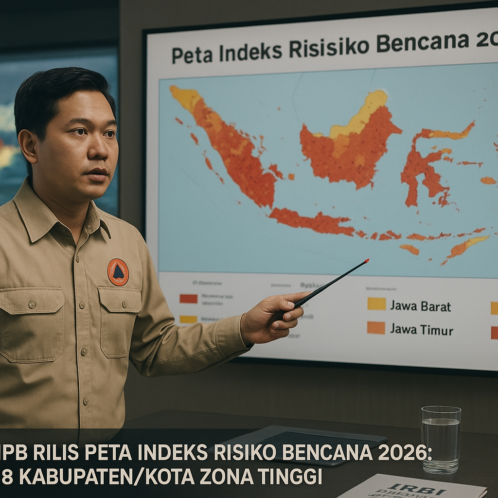 BNPB Rilis Peta Indeks Risiko Bencana 2026: 398 Kabupaten/Kota Zona Tinggi
