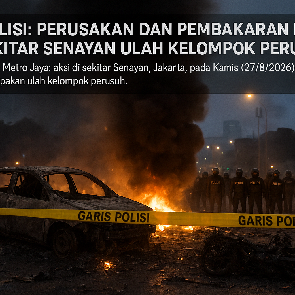 Polisi: Perusakan dan Pembakaran di Sekitar Senayan Ulah Kelompok Perusuh