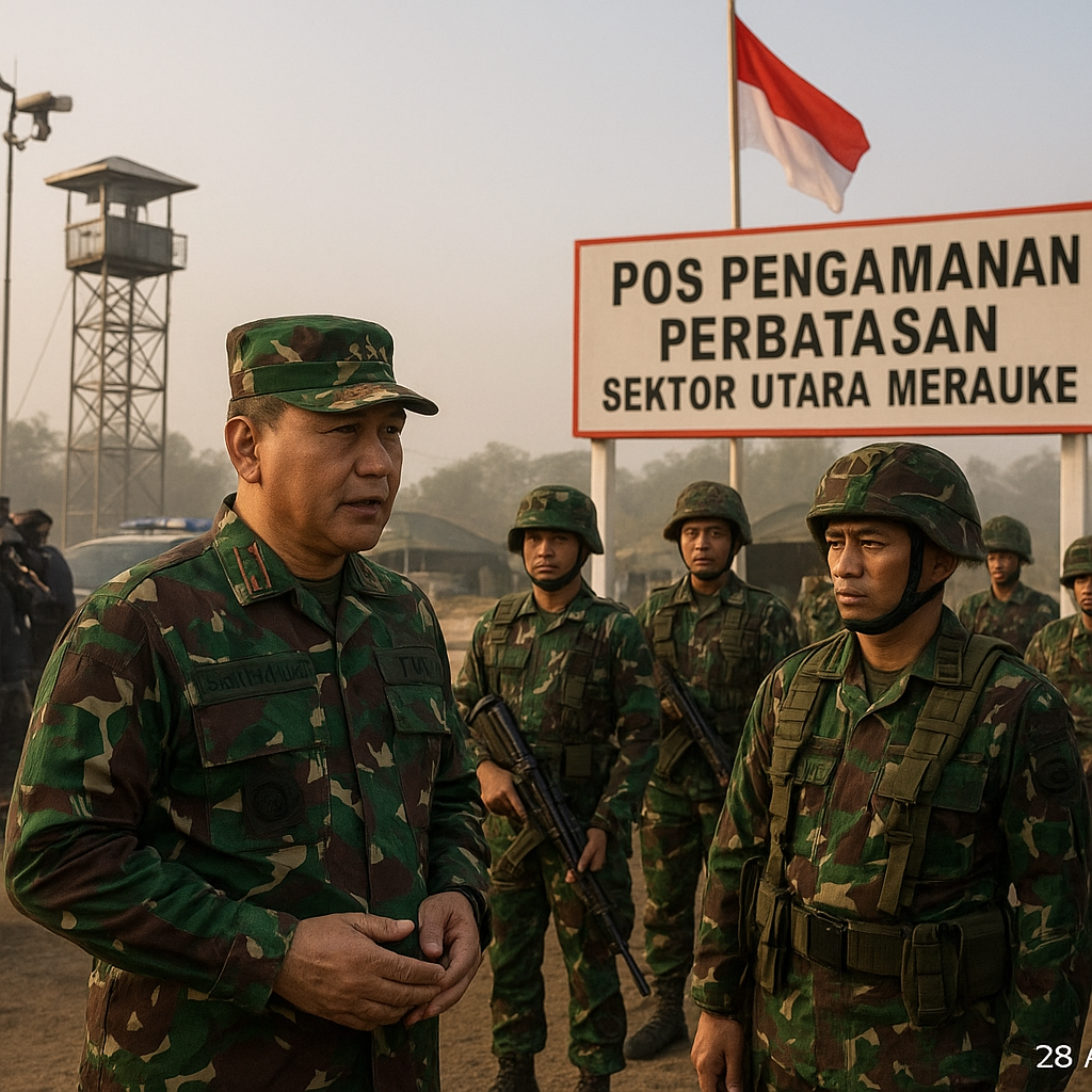 Panglima TNI Tinjau Pengamanan Perbatasan RI-PNG di Sektor Utara Merauke