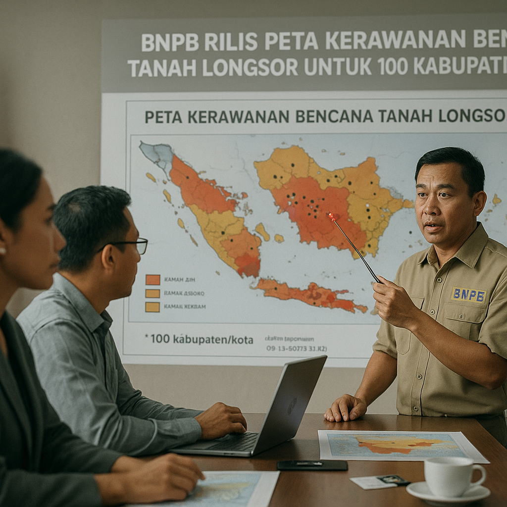 BNPB Rilis Peta Kerawanan Bencana Tanah Longsor untuk 100 Kabupaten/Kota