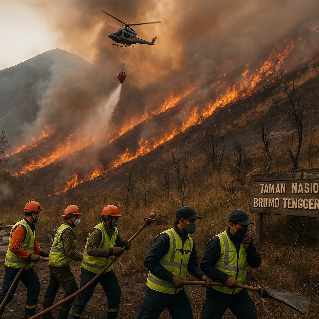 Api Meluas di Lereng Gunung Semeru, Karhutla Sentuh 600 Hektare