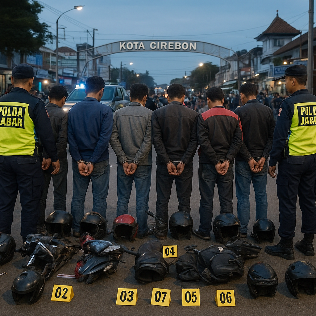Polda Jabar Amankan 23 Anggota Geng Motor di Cirebon