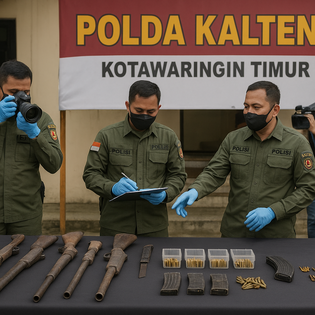 Polda Kalteng Amankan Senjata Rakitan dan Amunisi dari Konflik Lahan di Kotawaringin Timur