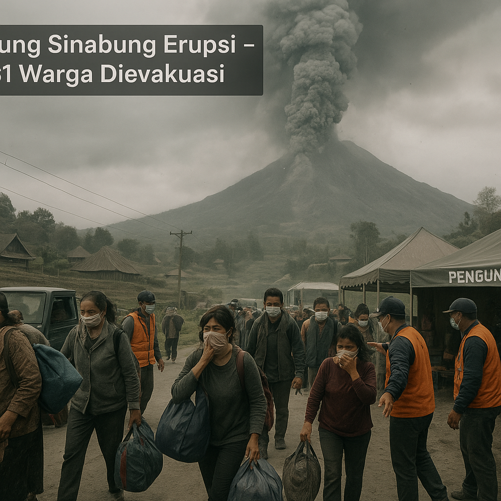 Gunung Sinabung Erupsi, 2.451 Warga di Dua Desa Dievakuasi