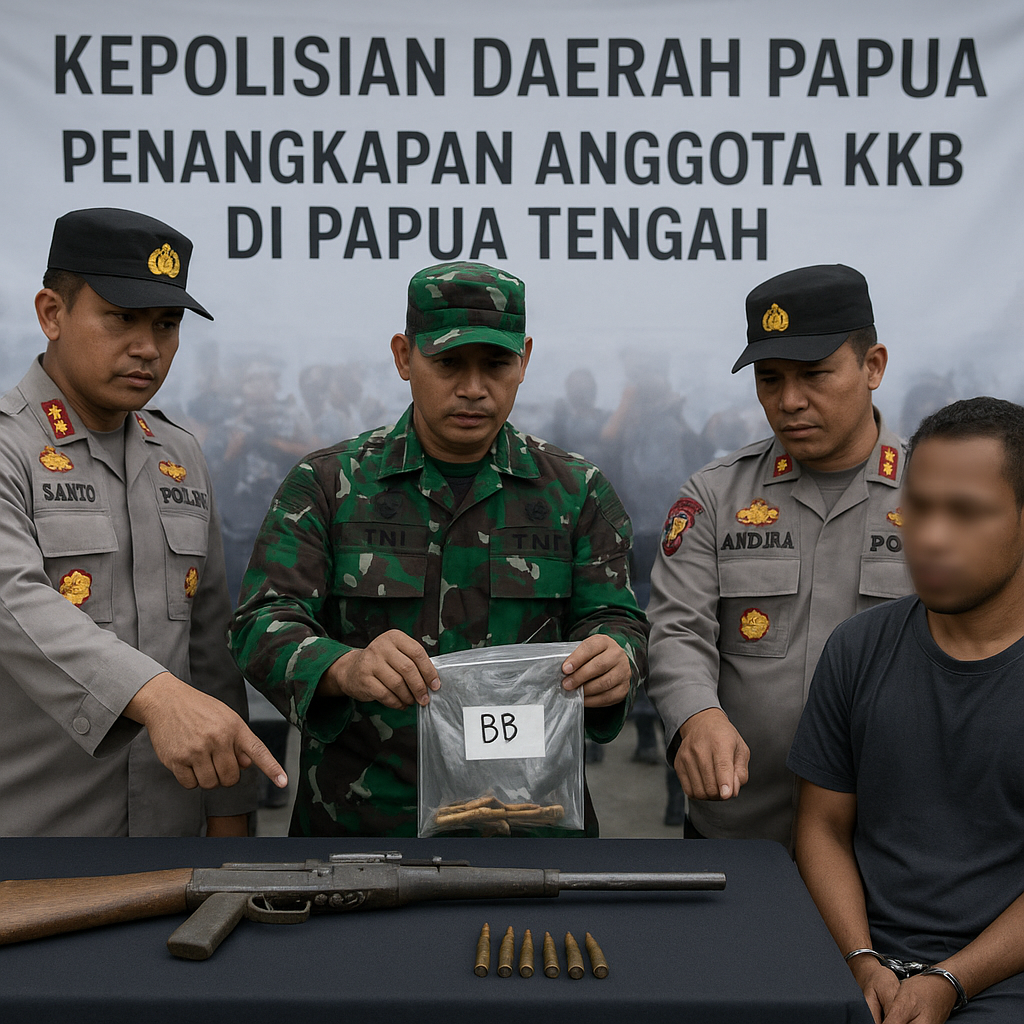 Penangkapan Anggota KKB di Papua Tengah, Senjata Rakitan Diamankan
