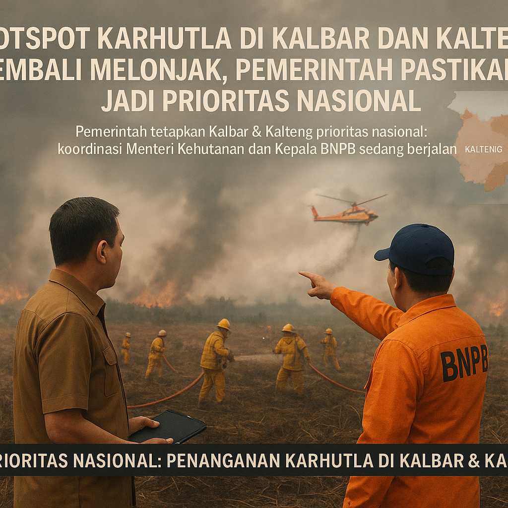 Hotspot Karhutla di Kalbar dan Kalteng Kembali Melonjak, Pemerintah Pastikan Jadi Prioritas Nasional