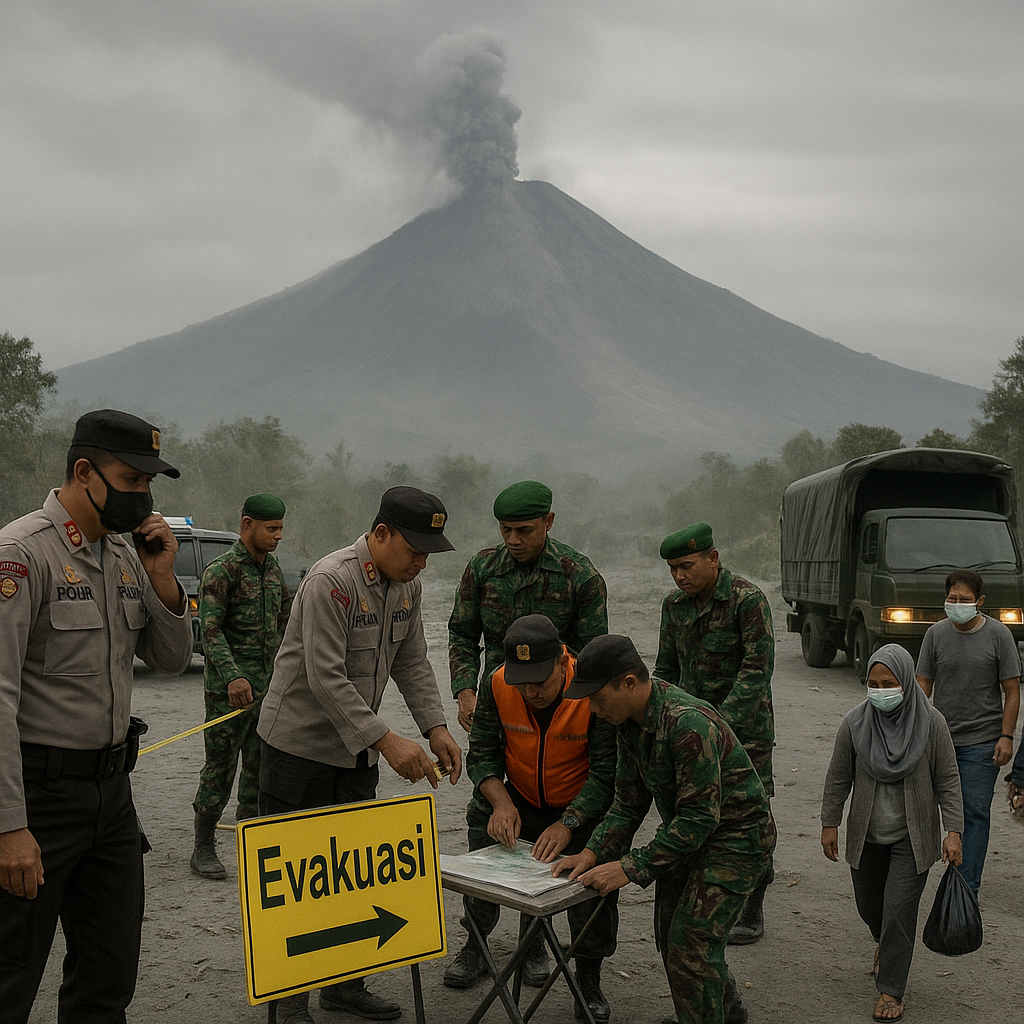 Gunung Sinabung Siaga, Polri Kerahkan 176 Personel dan Siapkan Jalur Evakuasi