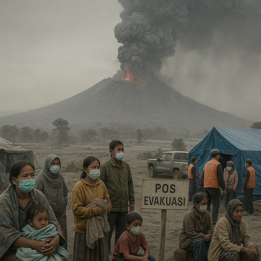 Gunung Sinabung Kembali Erupsi, 211 KK Terpaksa Mengungsi! Warga Diminta Waspada