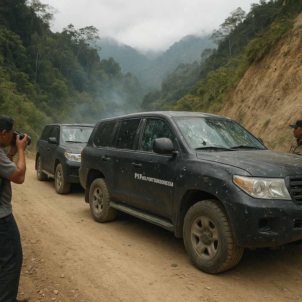 Konvoi PT Freeport Indonesia Ditembaki di Mile 60 Tembagapura, 3 Kendaraan Diterjang Peluru
