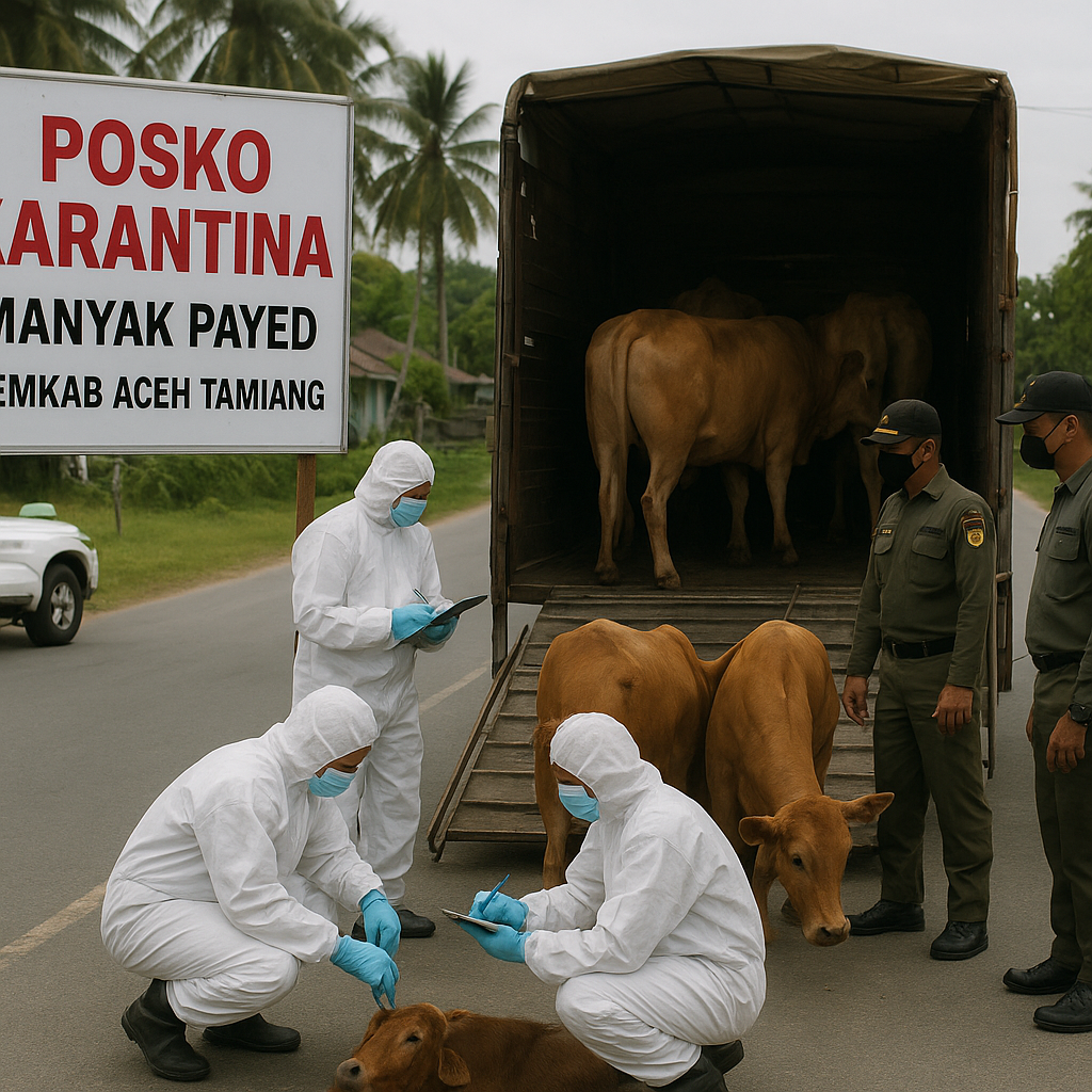 Pemkab Aceh Tamiang Perketat Pengawasan Perbatasan Antisipasi Penyebaran PMK