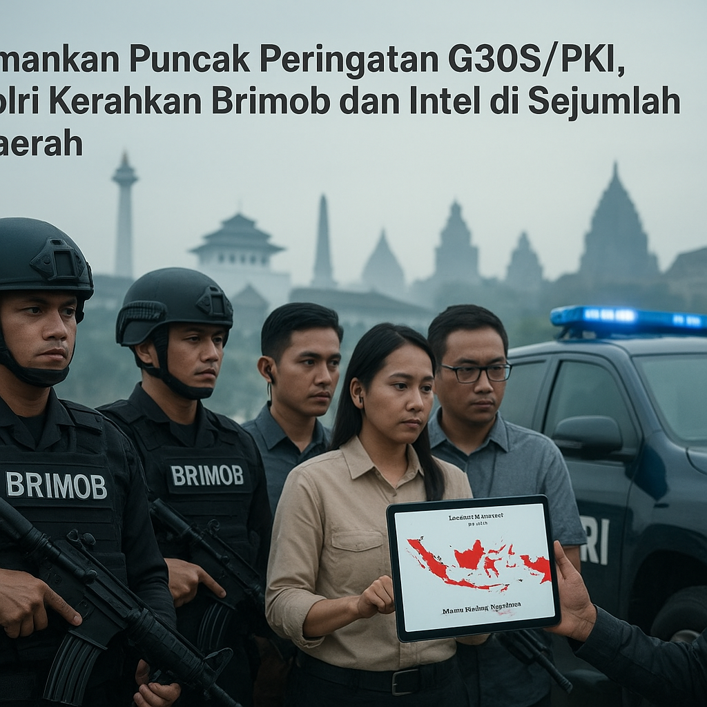 Amankan Puncak Peringatan G30S/PKI, Polri Kerahkan Brimob dan Intel di Sejumlah Daerah