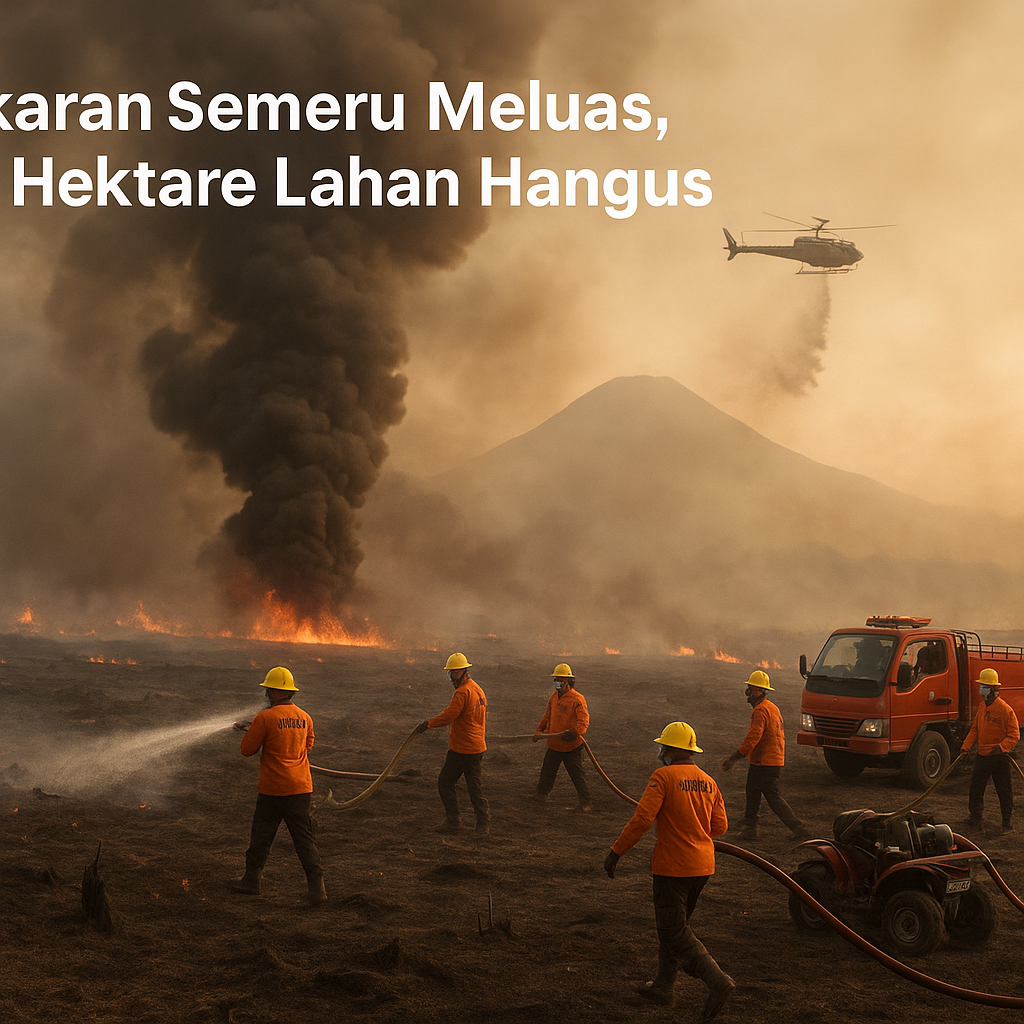 Kebakaran Semeru Meluas, 1.888 Hektare Lahan Hangus